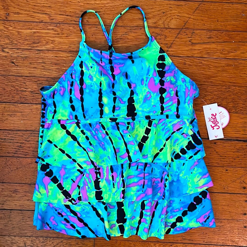NWT Justice tankini top size 16